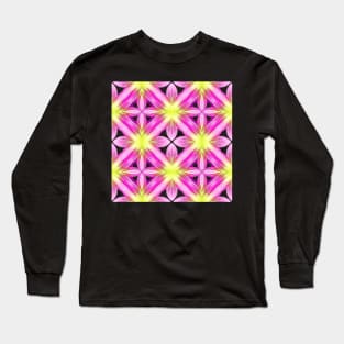 Pink Yellow Dahlia Pattern Pattern Number 2 Long Sleeve T-Shirt